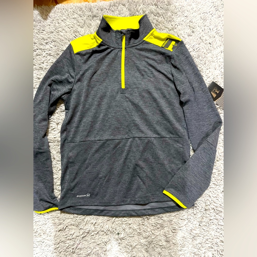 NWT Russell Reflective Dri-Power 1/4 Zip Top Boys XL 14/16